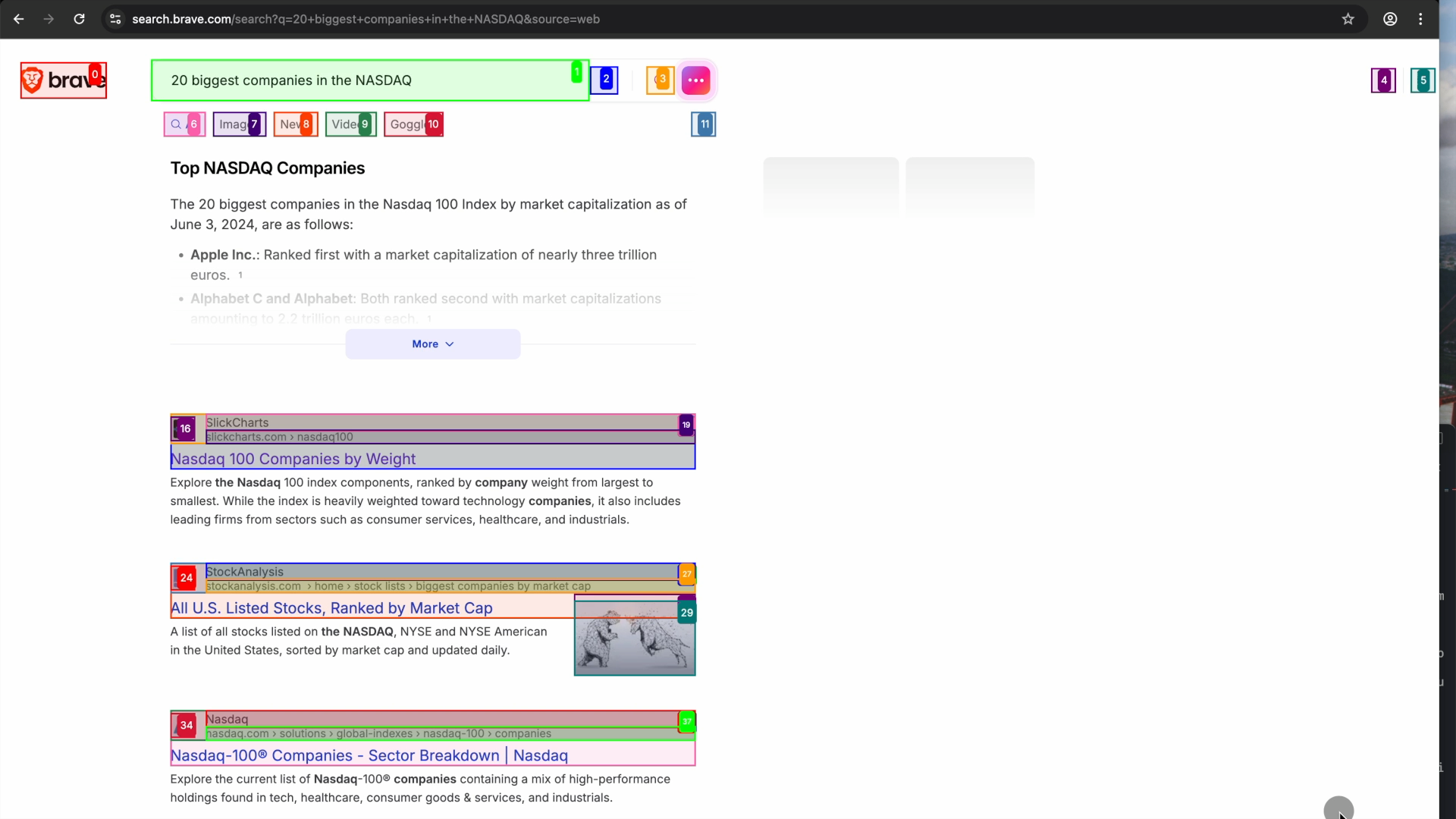 Find first big companies in the Nasdaq, save to txt file